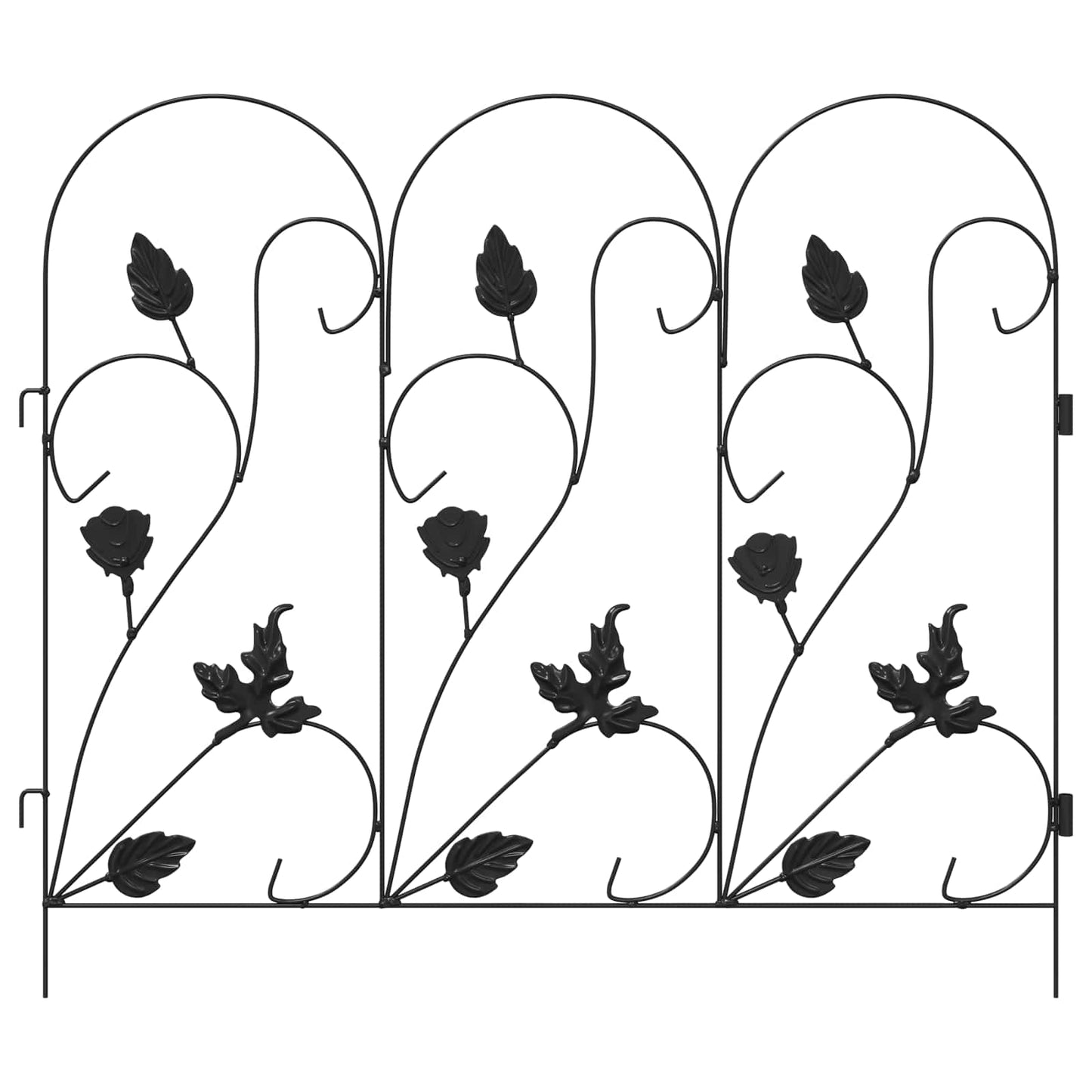 Garden Fence 5 pcs Black Steel