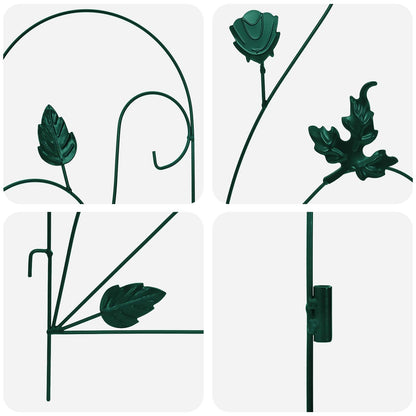 Garden Fence 5 pcs Green Steel