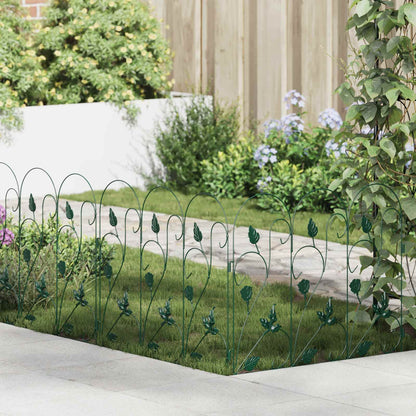 Garden Fence 5 pcs Green Steel