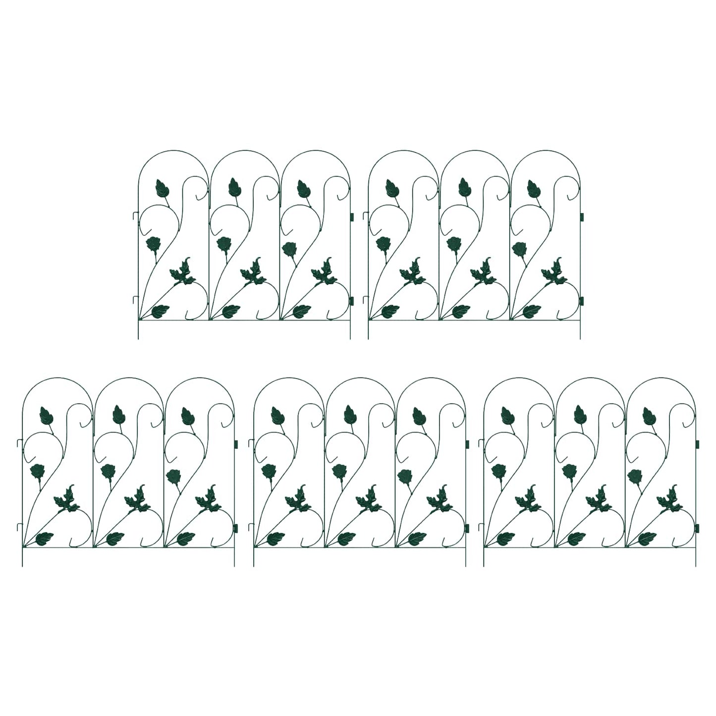 Garden Fence 5 pcs Green Steel