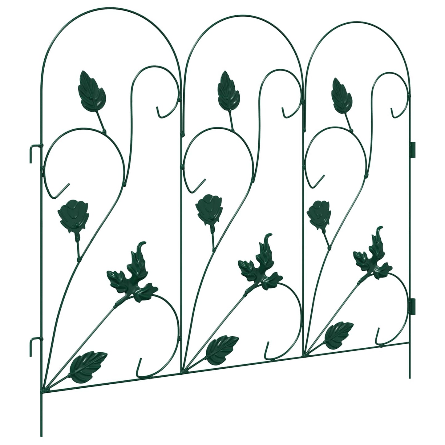 Garden Fence 5 pcs Green Steel