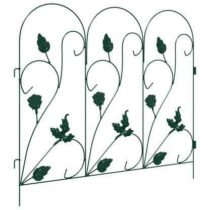 Garden Fence 5 pcs Green Steel