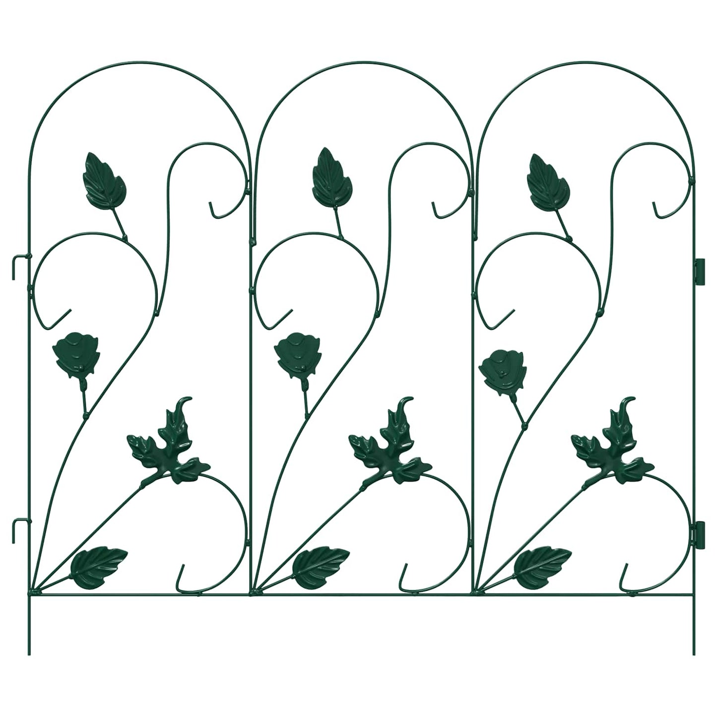 Garden Fence 5 pcs Green Steel