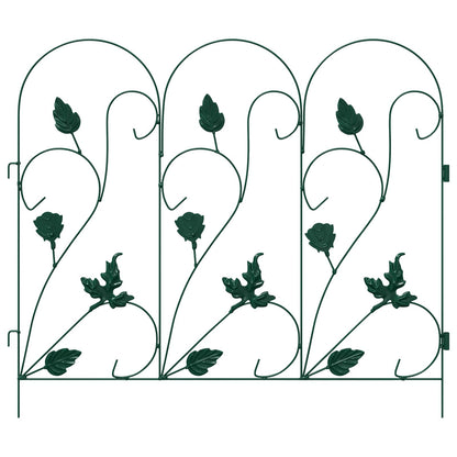 Garden Fence 5 pcs Green Steel