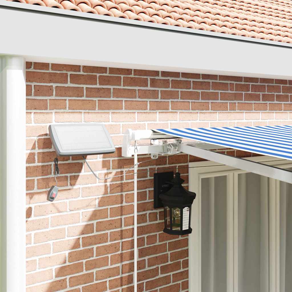 Retractable Awning Manual Blue and White 600 x 300 cm