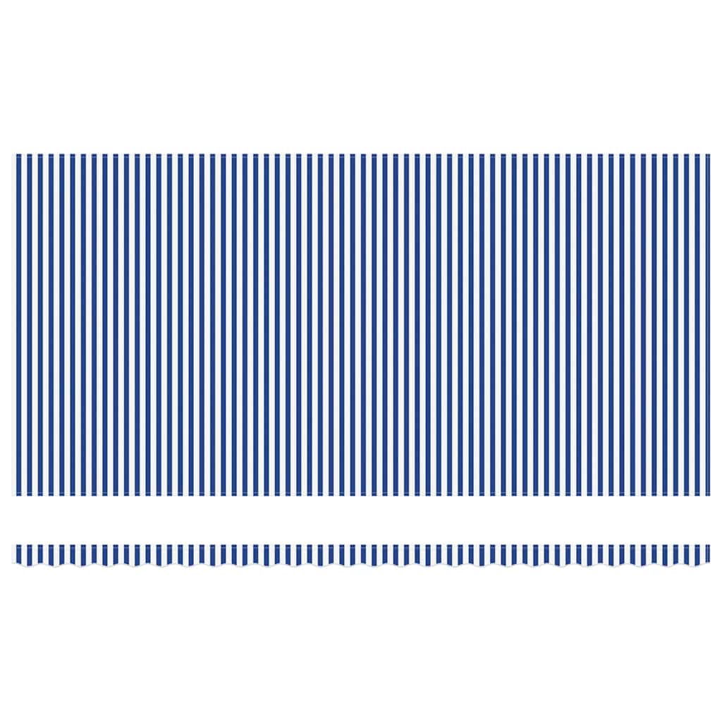 Retractable Awning Manual Blue and White 600 x 300 cm