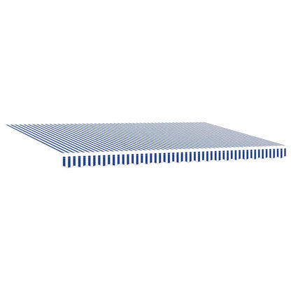 Retractable Awning Manual Blue and White 450 x 300 cm