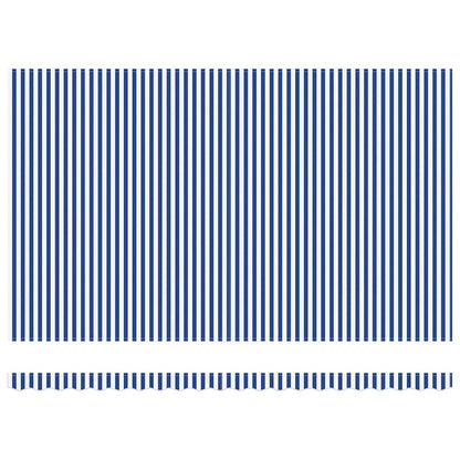 Retractable Awning Manual Blue and White 450 x 300 cm