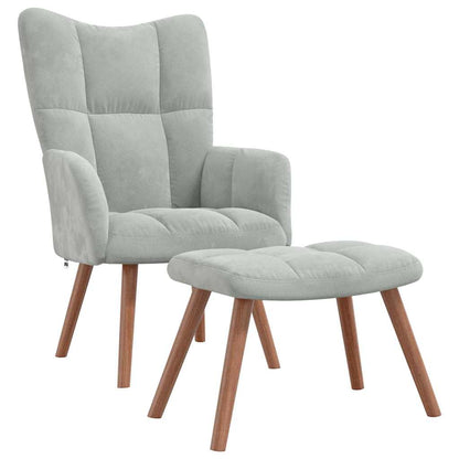 Relaxing Chair Light Grey Velvet