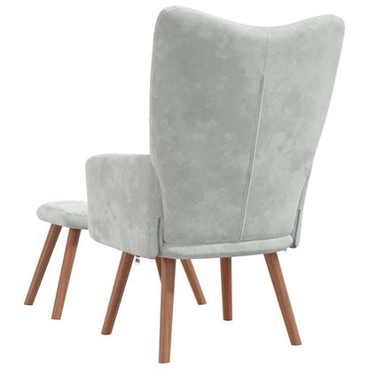 Relaxing Chair Light Grey Velvet