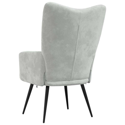 Relaxing Chair Light Grey Velvet