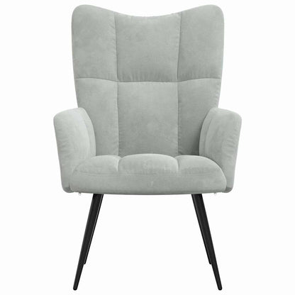 Relaxing Chair Light Grey Velvet