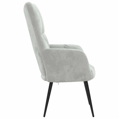 Relaxing Chair Light Grey Velvet