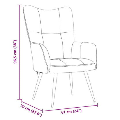 Relaxing Chair Light Grey Velvet