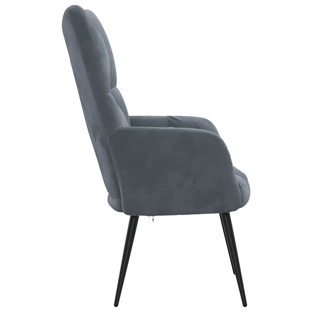 Relaxing Chair Dark Grey 70 x 61 x 96.5 cm Velvet