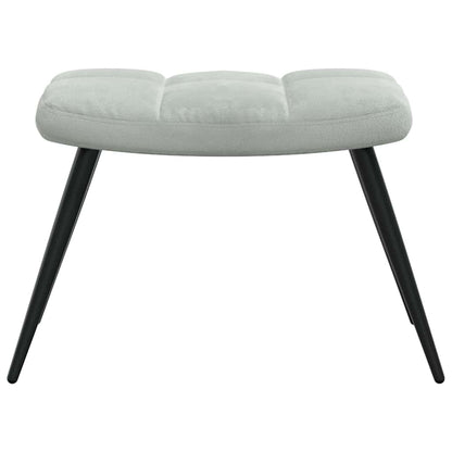 Relaxing chair with Footstool Light Grey Velvet