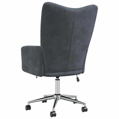 Relaxing Chair with Wheel Dark Grey 69 x 61.5 x 102 cm Velvet