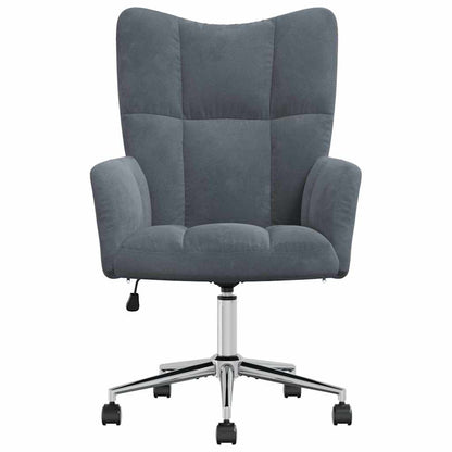 Relaxing Chair with Wheel Dark Grey 69 x 61.5 x 102 cm Velvet