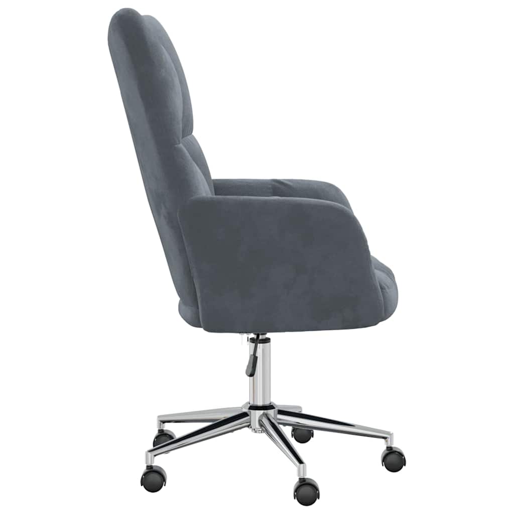 Relaxing Chair with Wheel Dark Grey 69 x 61.5 x 102 cm Velvet