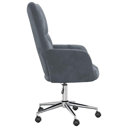 Relaxing Chair with Wheel Dark Grey 69 x 61.5 x 102 cm Velvet