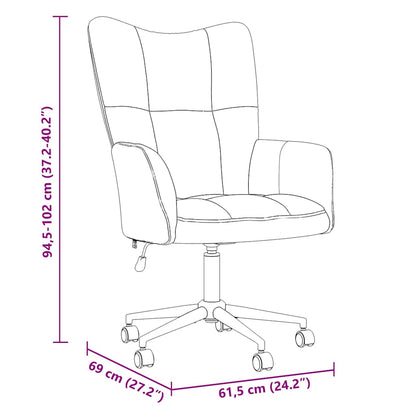 Relaxing Chair with Wheel Dark Grey 69 x 61.5 x 102 cm Velvet