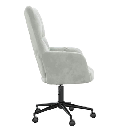 Relaxing Chair with Wheels Light Grey Velvet