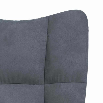 Relaxing Chair with Wheels Dark Grey Velvet