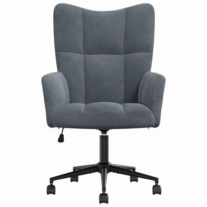 Relaxing Chair with Wheels Dark Grey Velvet