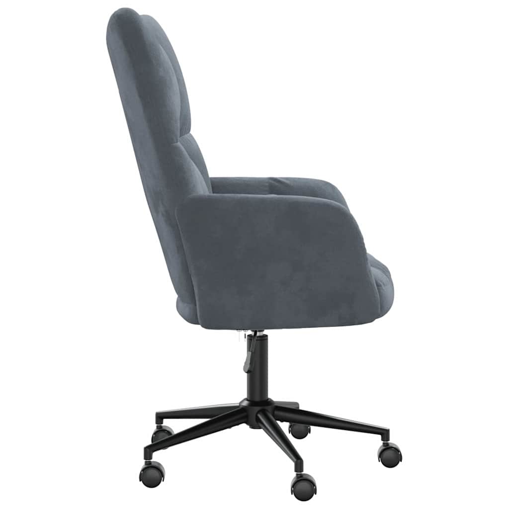 Relaxing Chair with Wheels Dark Grey Velvet
