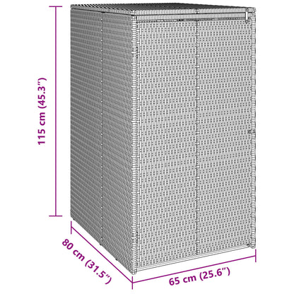 Box Garbage Bin Box Black 65 x 80 x 115 cm Polyethylene