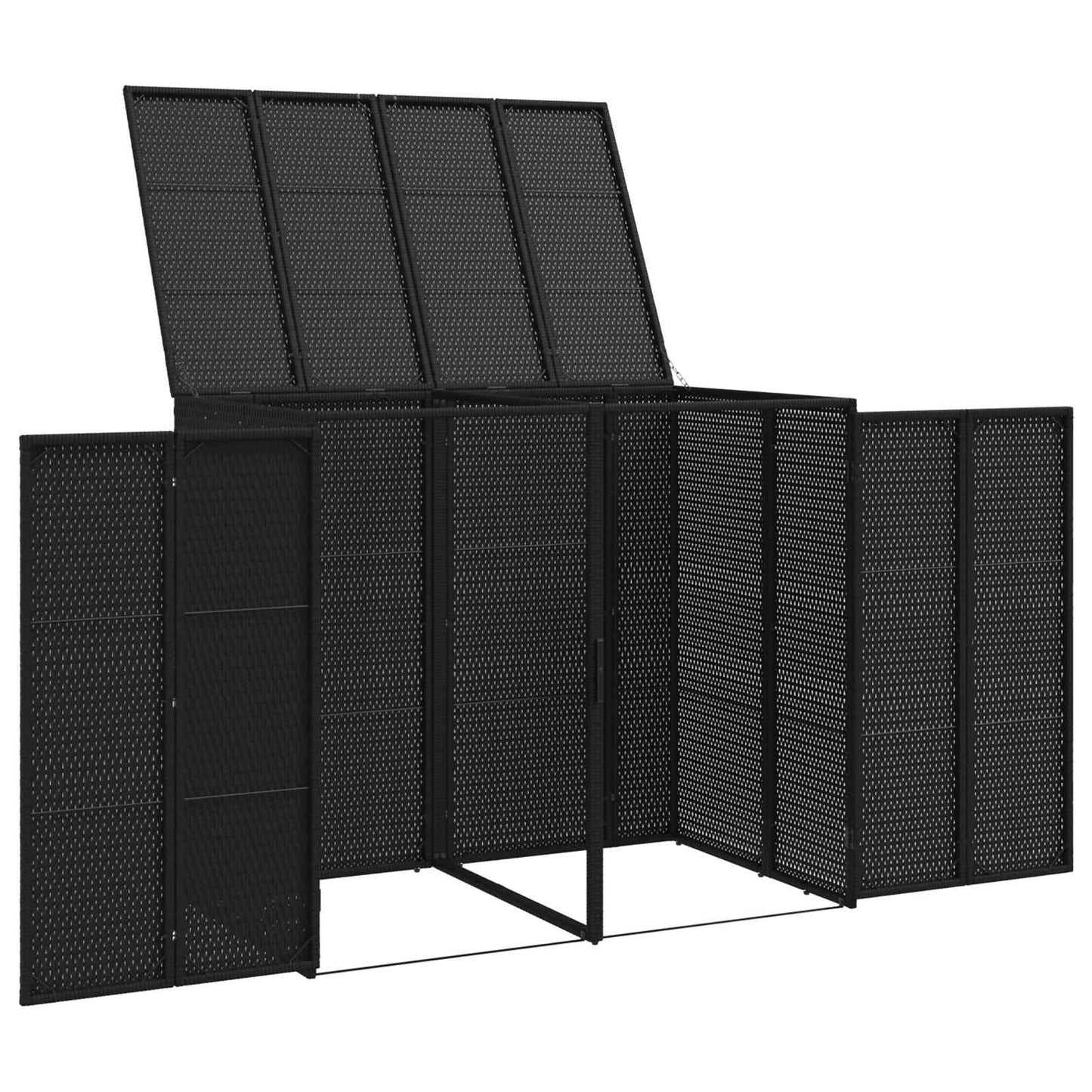 Box Garbage Bin Box 2 pcs Black 130 x 80 x 115 cm Polyethylene