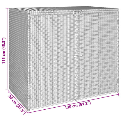 Box Garbage Bin Box 2 pcs Black 130 x 80 x 115 cm Polyethylene