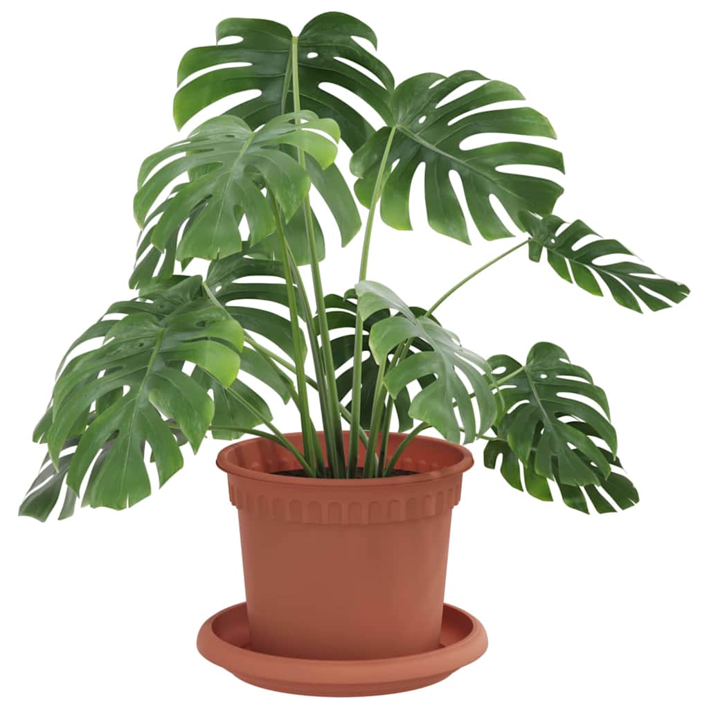 Plant Pots 6 pcs Brick Red Ø 12.5 x 10 cm Plastic