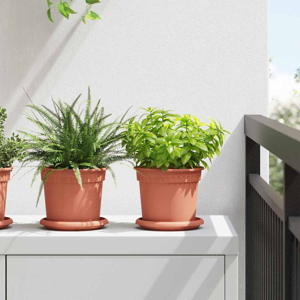 Plant Pots 6 pcs Brick Red Ø 15 x 12 cm Plastic