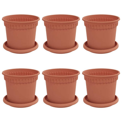 Plant Pots 6 pcs Brick Red Ø 15 x 12 cm Plastic