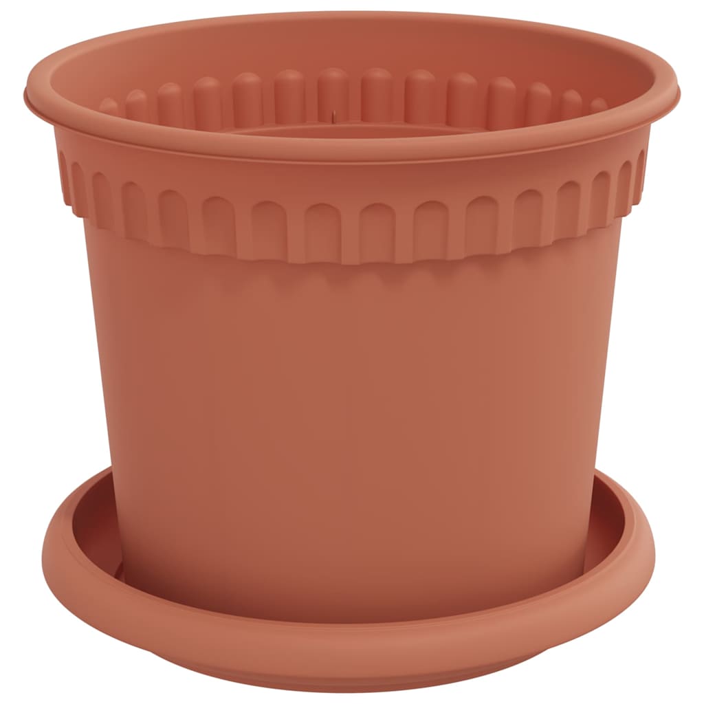 Plant Pots 6 pcs Brick Red Ø 15 x 12 cm Plastic