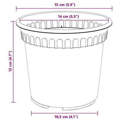 Plant Pots 6 pcs Brick Red Ø 15 x 12 cm Plastic