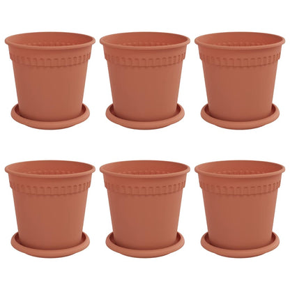 Plant Pots 6 pcs Brick Red Ø 17 x 14 cm Plastic