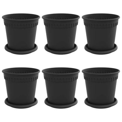 Plant Pots 6 pcs Black Ø 17 x 14 cm Plastic