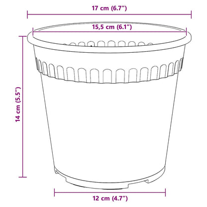 Plant Pots 6 pcs Black Ø 17 x 14 cm Plastic
