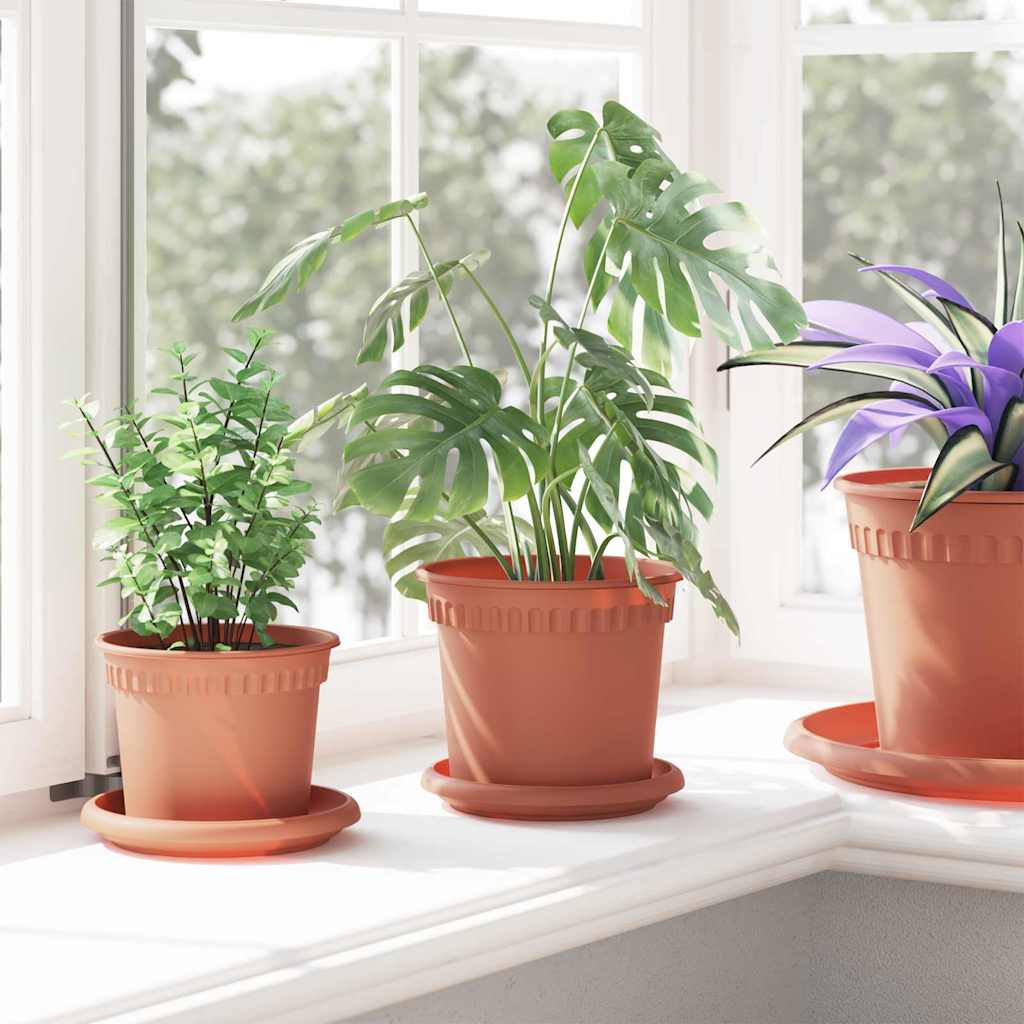 Plant Pots 24 pcs Brick Red Ø 15 x 12 cm Plastic