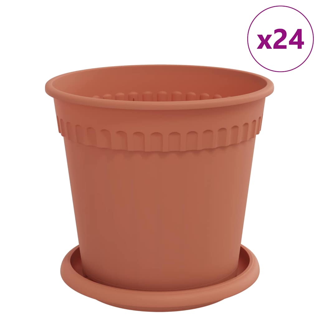 Plant Pots 24 pcs Brick Red Ø 17 x 14 cm Plastic