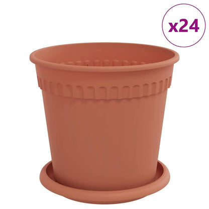 Plant Pots 24 pcs Brick Red Ø 17 x 14 cm Plastic