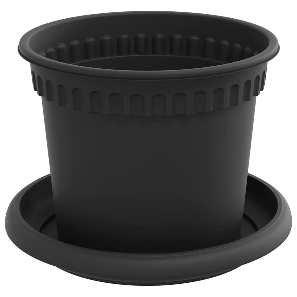 Plant Pots 24 pcs Black Ø 12.5 x 10 cm Plastic