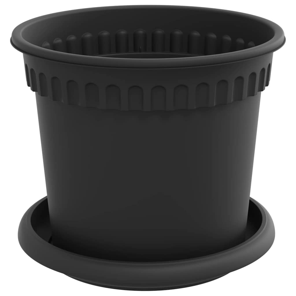 Plant Pots 24 pcs Black Ø 15 x 12 cm Plastic