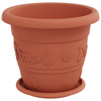 Plant Pots 6 pcs Brick Red Ø 26 x 21.5 cm Plastic