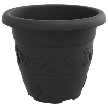 Plant Pots 6 pcs Black Ø 22 x 18 cm Plastic