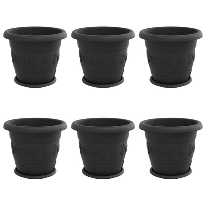 Plant Pots 6 pcs Black Ø 34 x 28 cm Plastic