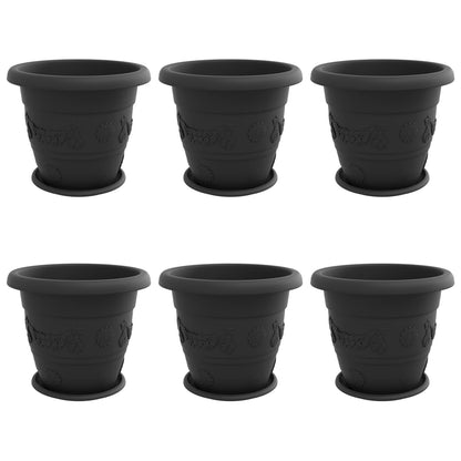 Plant Pots 6 pcs Black Ø 39 x 32 cm Plastic