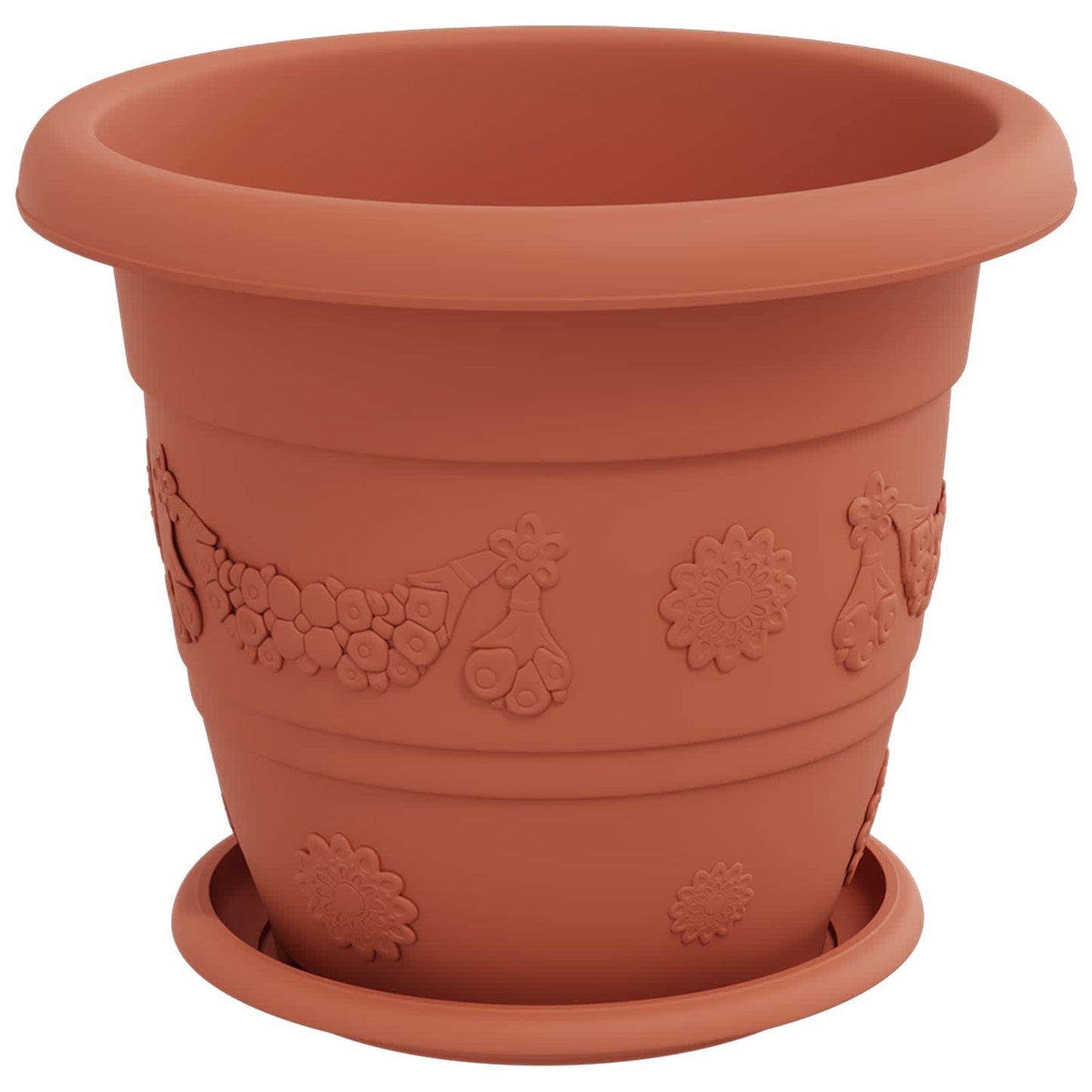 Plant Pots 24 pcs Brick Red Ø 26 x 21.5 cm Plastic